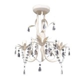 Cumpara ieftin Lampa de plafon suspendata, cristal, candelabru alb elegant