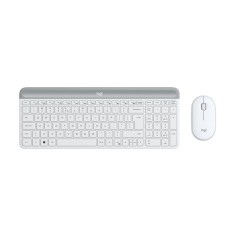 Kit tastatura + mouse wireless Logitech MK470, Slim, layout US INTL, Alb