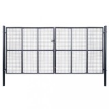 vidaXL Poartă din plasă grădină, oțel galvanizat, 400 x 100 cm, gri