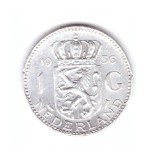 Moneda Olanda 1 gulden 1956, stare foarte buna, curata, Europa, Argint
