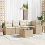Set de canapea grădină vidaXL 6 piese cu perne maro ratan sintetic