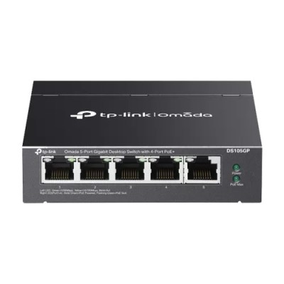 Switch 4 x RJ45 Gigabit PoE, 1 x RJ45 1G, Buget PoE 65W, Unanaged - TP-Link Omada DS105GP foto