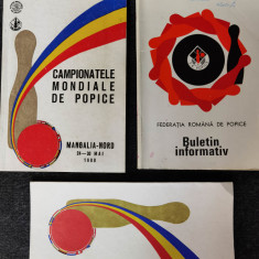 Set 2 carti vechi popice. Campionatele mondiale de popice,1980 + Diploma