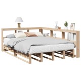 Cumpara ieftin Pat cu bibliotecă fără saltea, 160x200 cm, lemn masiv de pin