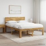 Cumpara ieftin Cadru de pat dublu cu spatar ROSTOCK Alb 135 x 190 cm