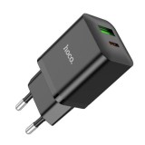 Incarcator Retea Hoco N28, Fast Charging PD20W, 2xUSB, Negru