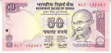 M1 - Bancnota foarte veche - India - 50 rupii - 2008