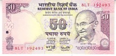 B11 9 - Bancnota foarte veche - India - 50 rupii - 2008