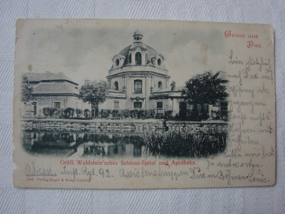 Carte postala Spitalul și farmacia castelului Waldstein&amp;#039;sches, Duchcov, Cehia foto