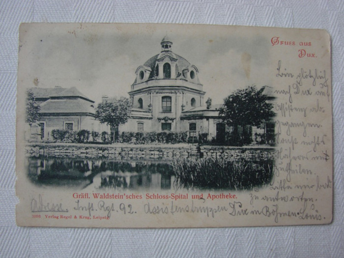 Carte postala Spitalul și farmacia castelului Waldstein&#039;sches, Duchcov, Cehia