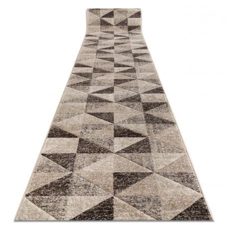 Traversa Feel 5672/15055 Triunghiuri bej si maro si crem, 100 cm