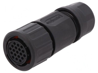 Conector circular mufă pe cablu 19 pini mamă fără contacte foto
