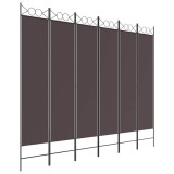 Cumpara ieftin Paravan de camera cu 6 panouri, maro, 240x200 cm, textil
