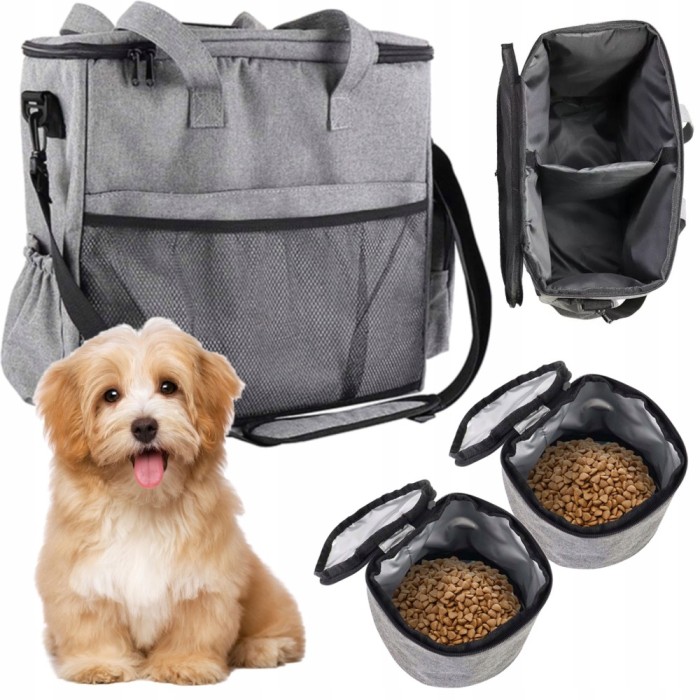 Geanta de drumetie pentru animale de companie, cu spatii de depozitare si accesorii Household NewTrend