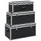 vidaXL Cutii de depozitare, 3 buc., negru, aluminiu 91853