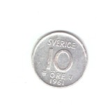 Moneda Suedia 10 ore 1961, stare foarte buna, curata