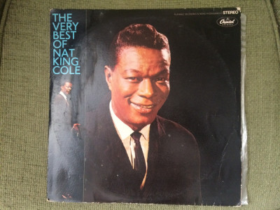 nat king cole the very best of disc vinyl lp selectii muzica pop jazz capitol VG foto