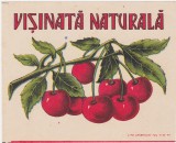 Eticheta Visinata Naturala - Fabrica de bauturi Simon Simeon Leib Majer Bistrita, perioada regalista, ND