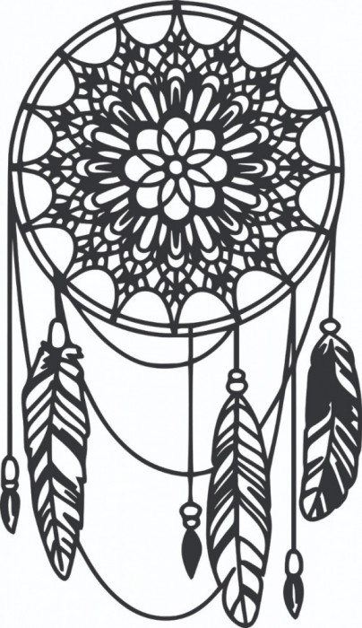 Sticker decorativ, Mandala , Negru, 85 cm, 4928ST