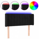 Cumpara ieftin Tablie de pat cu LED, negru, 103x16x78/88 cm, catifea