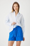 Medicine pantaloni scurti din in neted, high waist