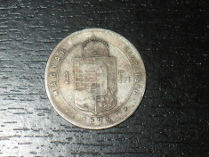 Moneda argint 1 forint Ungaria 1879, stare buna foto