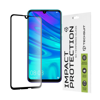 Folie pentru Huawei Honor 10 Lite / Honor 20 Lite / P smart 2019 / P Smart Plus 2019, Techsuit 111D Full Cover / Full Glue Glass, Black foto