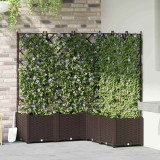 VidaXL Jardiniere de grădină cu spalier, 5 buc., maro, 120x120x143 cm