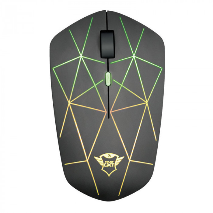 Mouse Gaming Trust GXT 117 Strike, Wireless 2.4 Ghz, USB, 1400 DPi, 4 Butoane, Scroll, Iluminat, Senzor Optic, Ambidextru, Negru