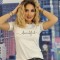 U833-221 Tricou casual cu imprimeu text &quot;beautiful&quot;