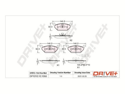 Dr!ve+ DP1010.10.1066 set placute frana,frana disc foto