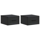 vidaXL Dulap de noapte suspendat 2 pcs Negru 34,5 x 33 x 20 cm 899278