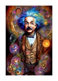 Cumpara ieftin Sticker decorativ, Alber Einstein, Portocaliu, 85 cm, 6506ST