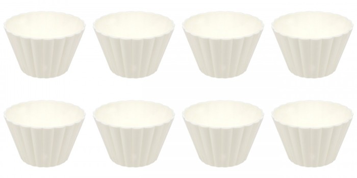 Set boluri, 8 piese, 125 ml, Plastic, Alb