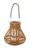 Cumpara ieftin Set 2 felinare bambus portocaliu sticla Belem &Oslash;25x25h