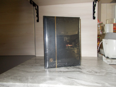 Clasor coperta moale negru COMFORT 16 file/32 pagini negre banda PVC foto