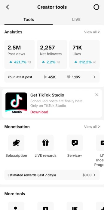 Cont tiktok 100k