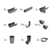 Set jgheab 6m grafit Sistem 100