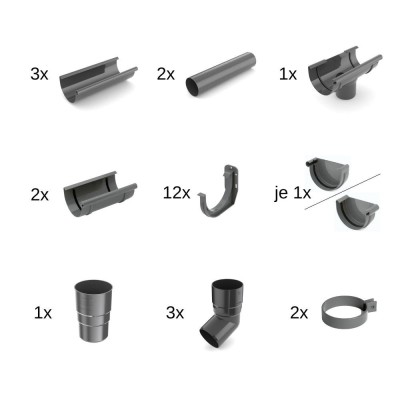 Set jgheab 6m grafit Sistem 100 foto