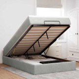 vidaXL Pat otoman cu saltea Gri deschis 120x190 cm catifea 3311171