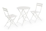 Cumpara ieftin Set mobilier gradina otel alb Austin 41x46x80h (x2); &oslash;60x71h