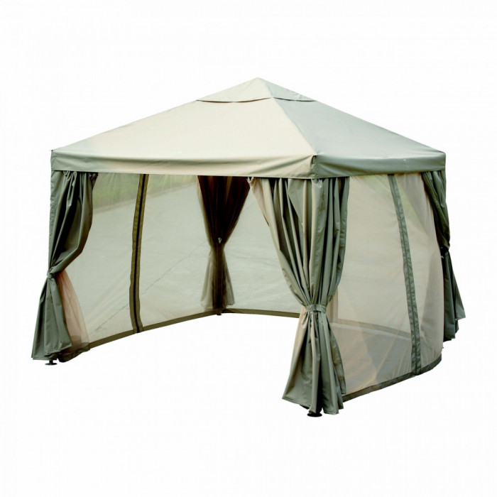 Pavilion cu pereti Blooma Preston, culoare taupe, 3 x 3 m