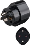 Adaptor de retea tata tip B NEMA 5-15 3pini SUA / Japonia - mama Schuko tip F CEE 7/3 250V 13A 3250W negru Goobay 45354