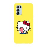 Husa compatibila cu Oppo A55, Viceversa, model Hello kitty selfie, Silicon, TPU, Transparent, Carcasa