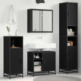 Cumpara ieftin Set de mobilier pentru baie 3 buc. Stejar Negru 65 x 33 x 60 cm