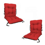 Set 2 Perne sezut/spatar pentru scaun de gradina sau balansoar, 50x50x55 cm, culoare rosu, Palmonix