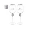 Set 2 pahare vin, Lesser &amp;amp; Pavey, transparent si argintiu, sticla, 400 ml, gravura diamant