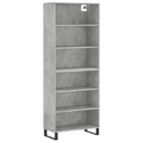 Dulap inalt, gri beton, 69,5x32,5x180 cm, lemn compozit