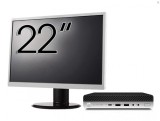 Pachet Calculator Refurbished HP EliteDesk 800 G3 Mini PC, Intel Core i7-7700T 2.90 - 3.80GHz, 8GB DDR4, 256GB SSD, Wi-Fi + Monitor 22 Inch + Windows
