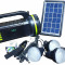 Kit lanterna solara cu 3 becuri boxa cu Bluetooth si Radio, CL-18